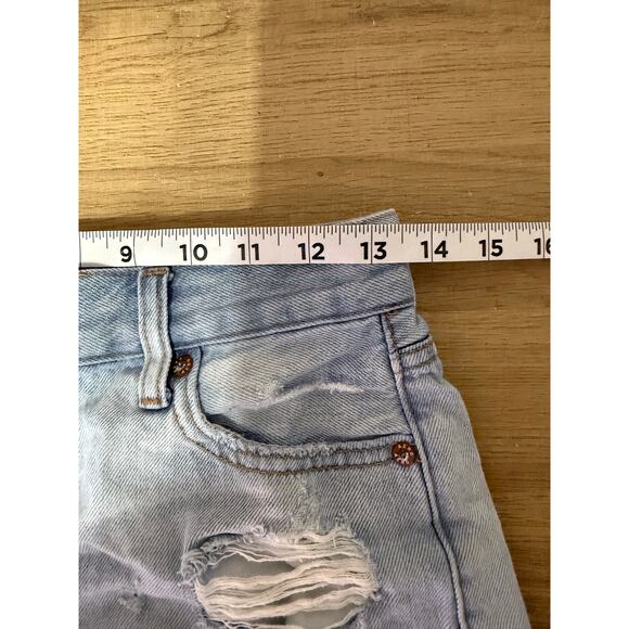 Aeropostale Women’s Denim Cut Off Light Wash Distressed Vintage High Rise 0 - Picture 2 of 5